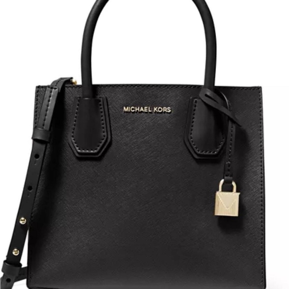 Michael Kors Black Satchel with Gold Accents
